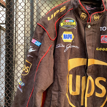 Vintage Nascar Denim Bomber Jacket - Sponsor UPS