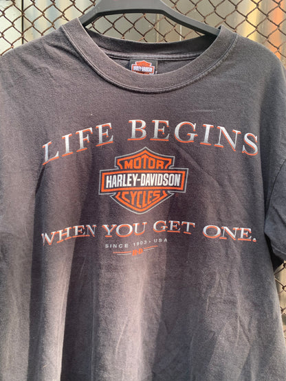 Life Begins Harley Davidson Tee-Shirt