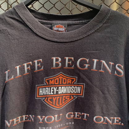 Life Begins Harley Davidson Tee-Shirt