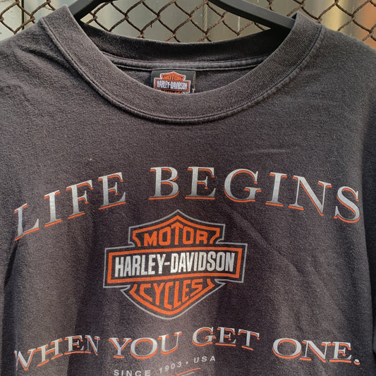 Life Begins Harley Davidson Tee-Shirt