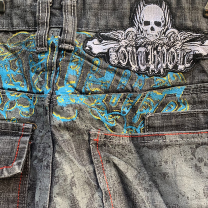 Southpole Skull Grey Shorts