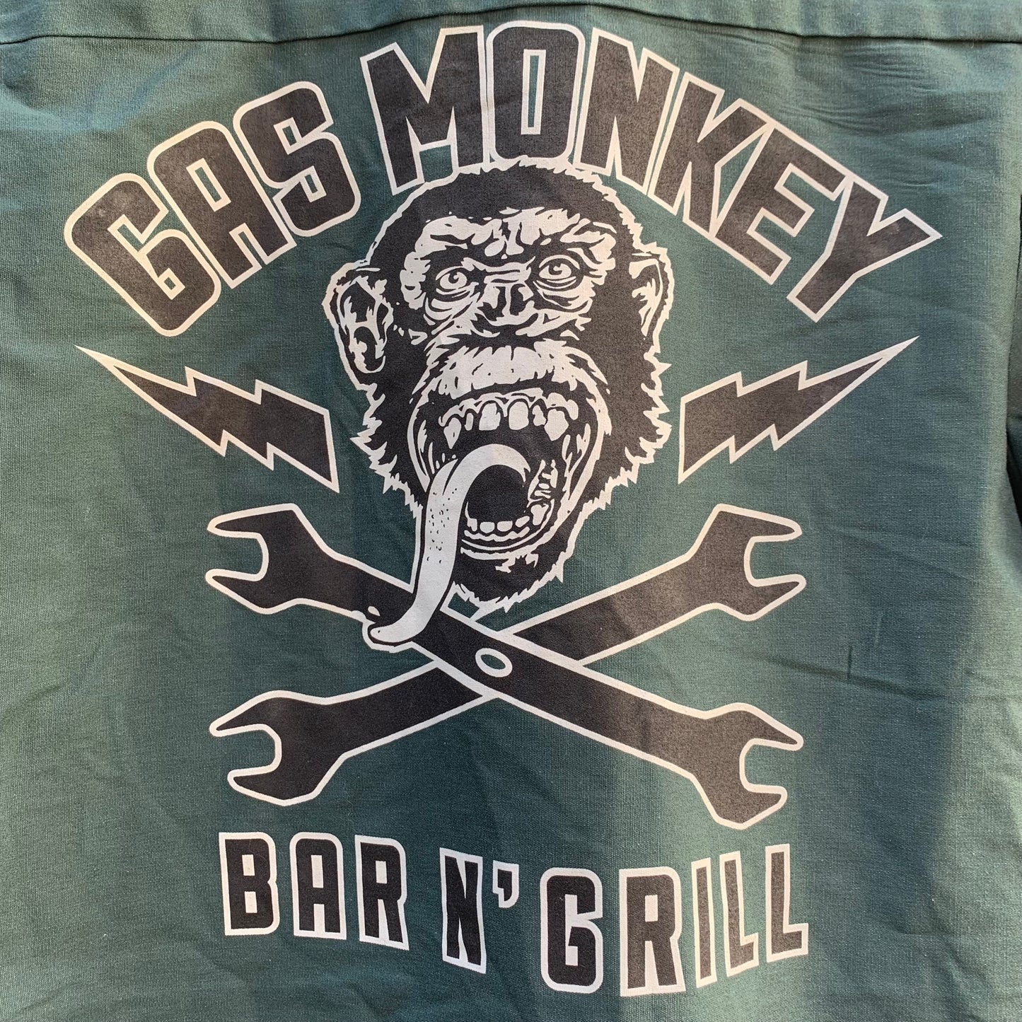 Gas Monkey Short Sleeves Green & Grey Red Kap Shirt