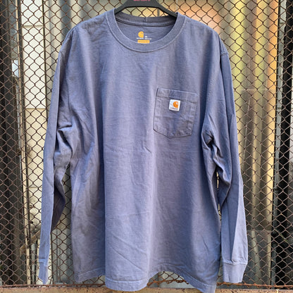 Carhartt Long Sleeves Grey Blue Tee-Shirt