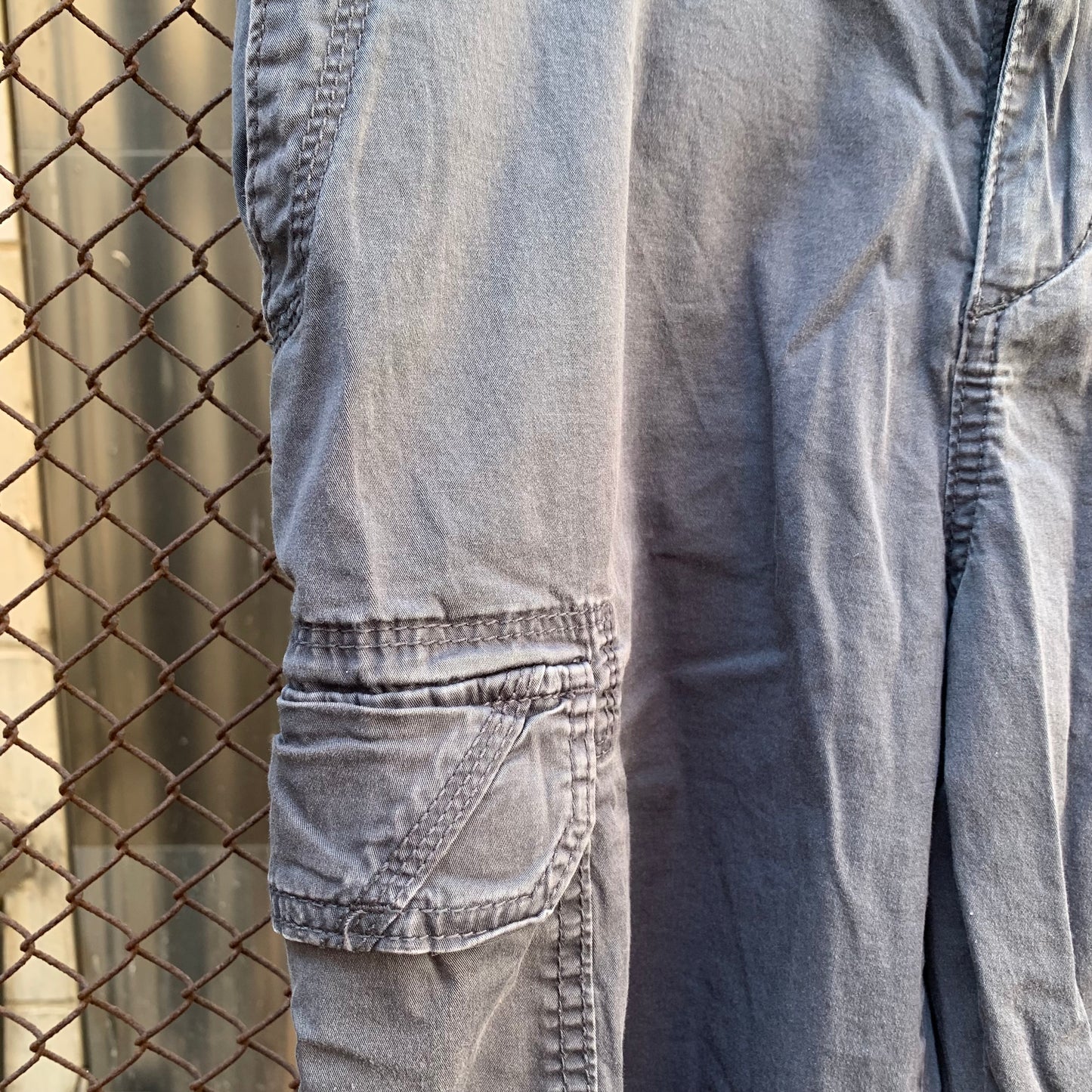 Grey Blue Cargo Shorts