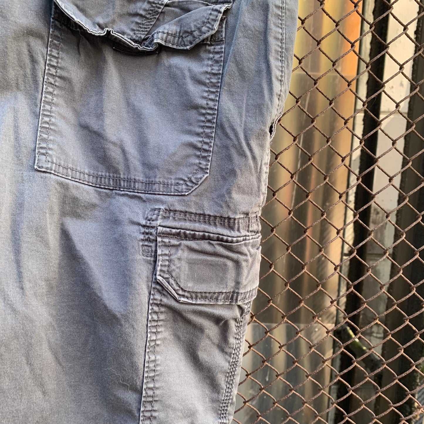 Grey Blue Cargo Shorts