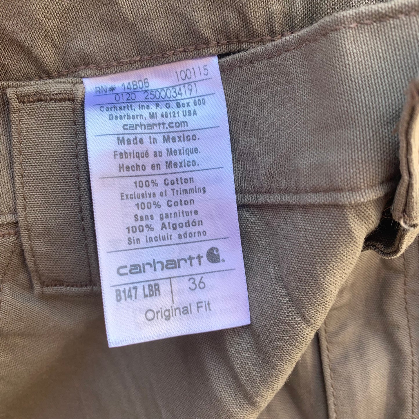 Carhartt Brown Carpenter Shorts