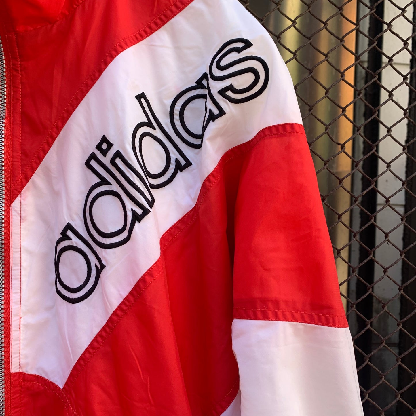 Adidas Red & White Windbreaker