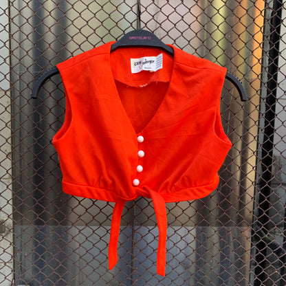 80s Cropped Orange Top