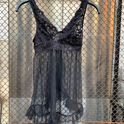 Black Lace Babydoll Top