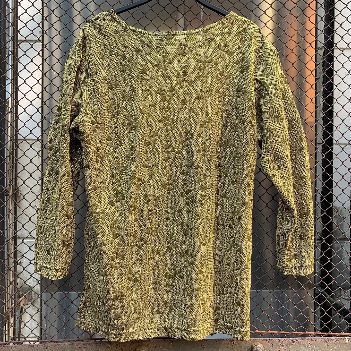 Golden Long Sleeves See-through Top