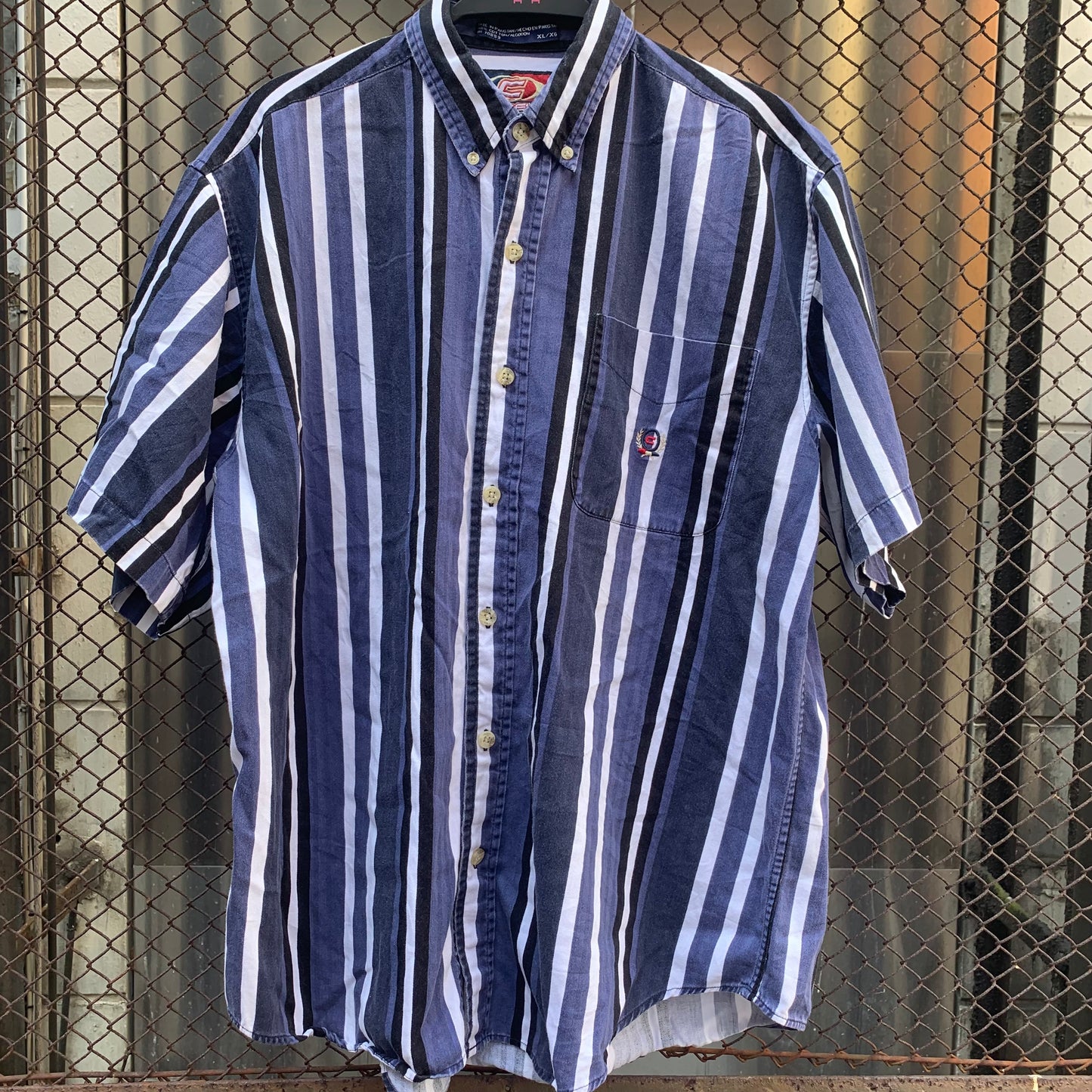 Blue Stripes Short Sleeves Shirt