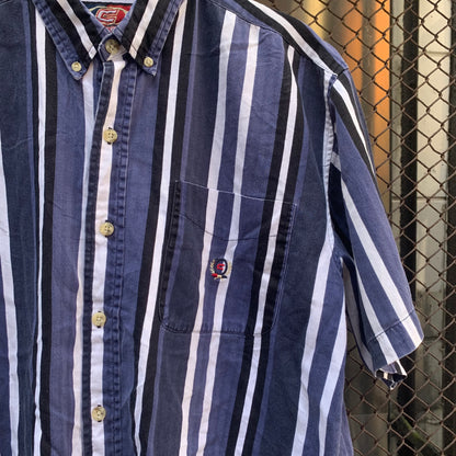 Blue Stripes Short Sleeves Shirt