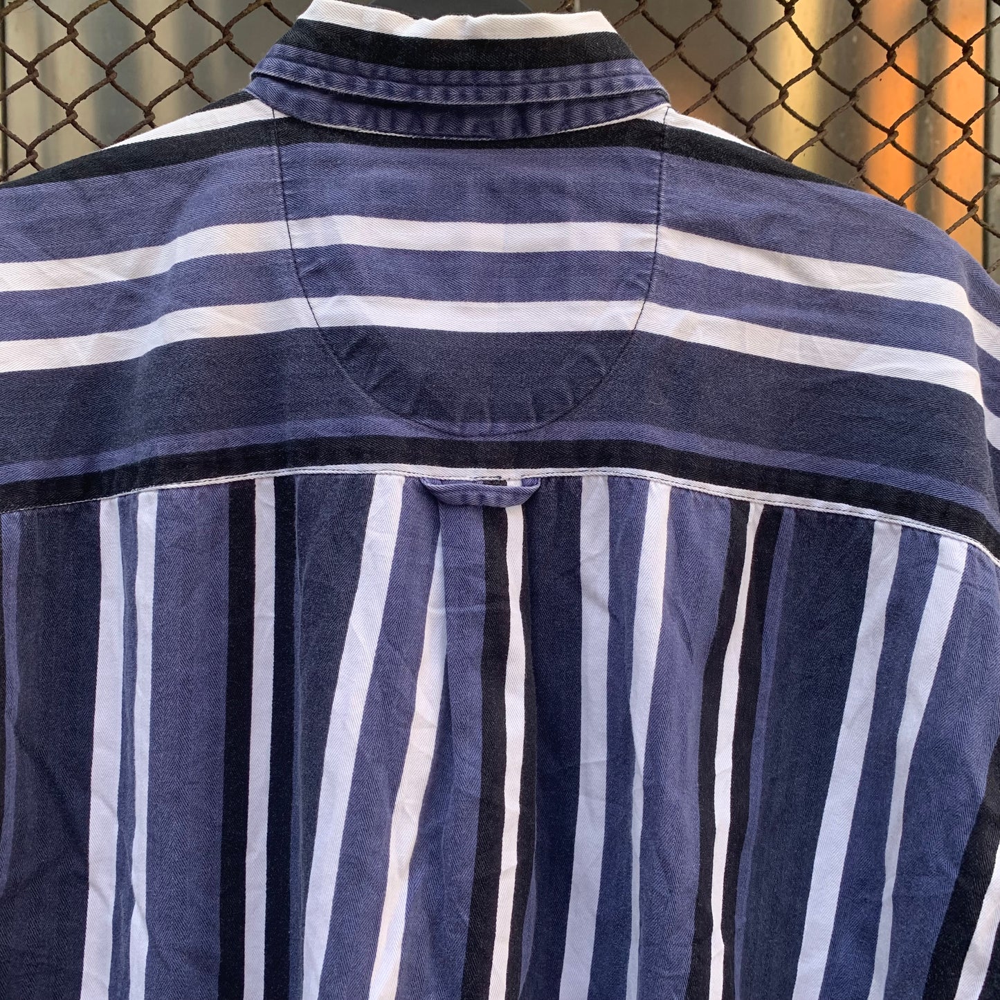 Blue Stripes Short Sleeves Shirt