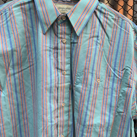 Blue/Green Stripes Sleeves Shirt