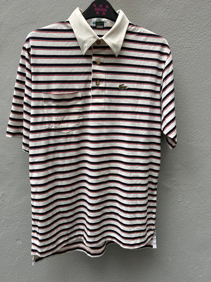 Purple/Red Stripes Lacoste Polo