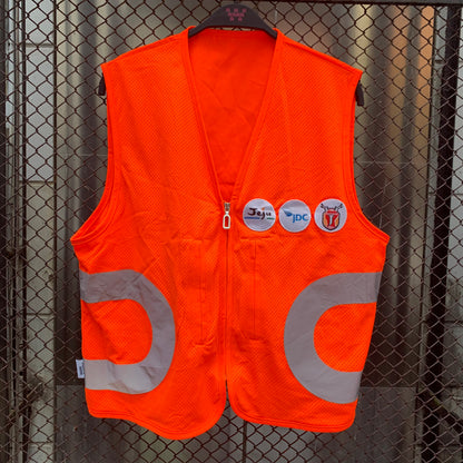 Korean Vest - Yellow Neon Circle Reflectors