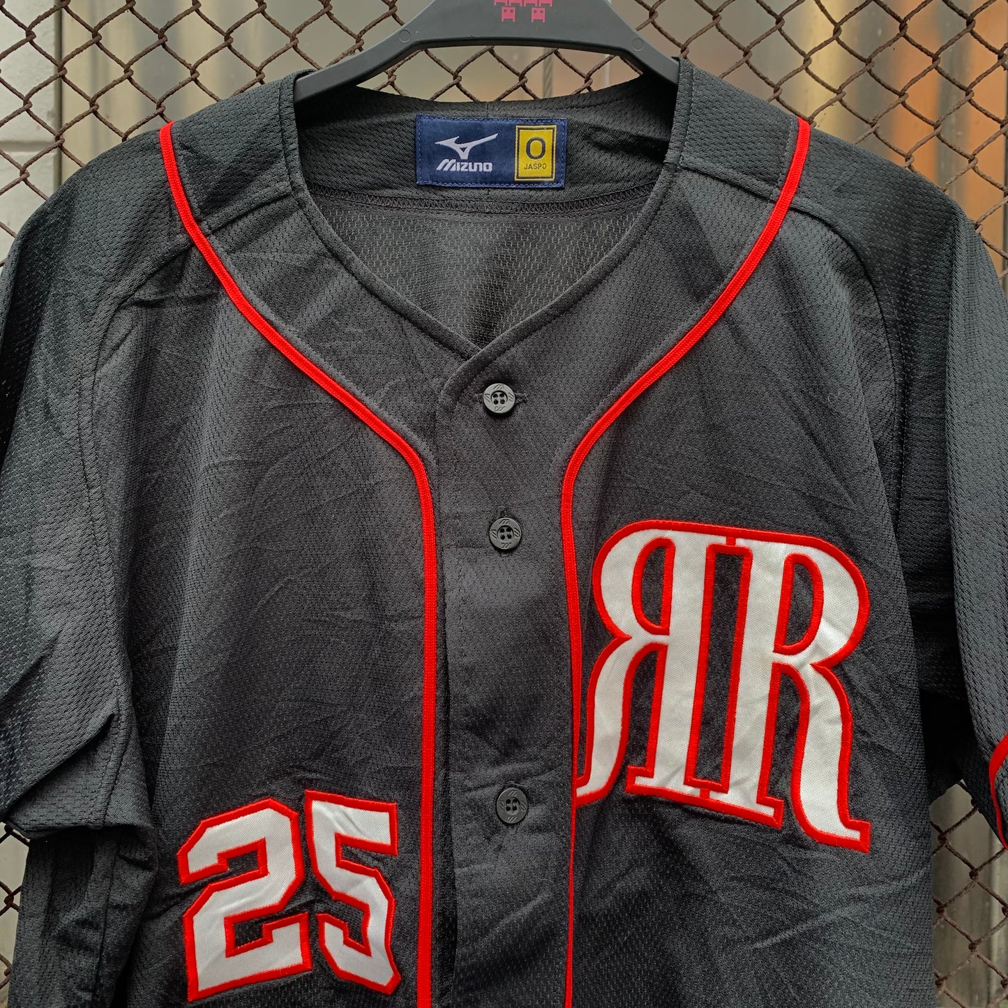 Japanese Pinstripe Baseball Jersey With Nike Style Check Logo