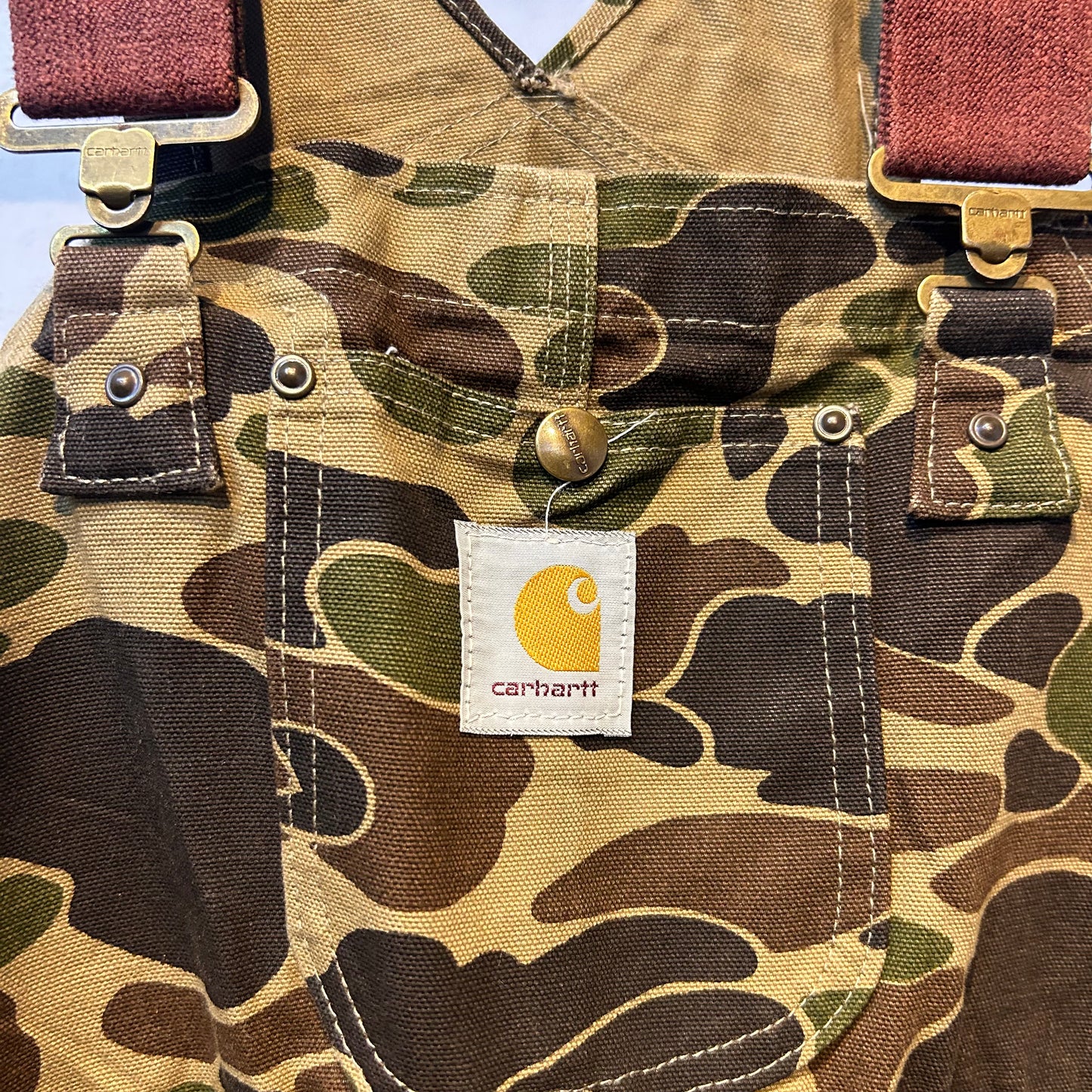 Camo Carhartt Made in USA Double Knees Overall