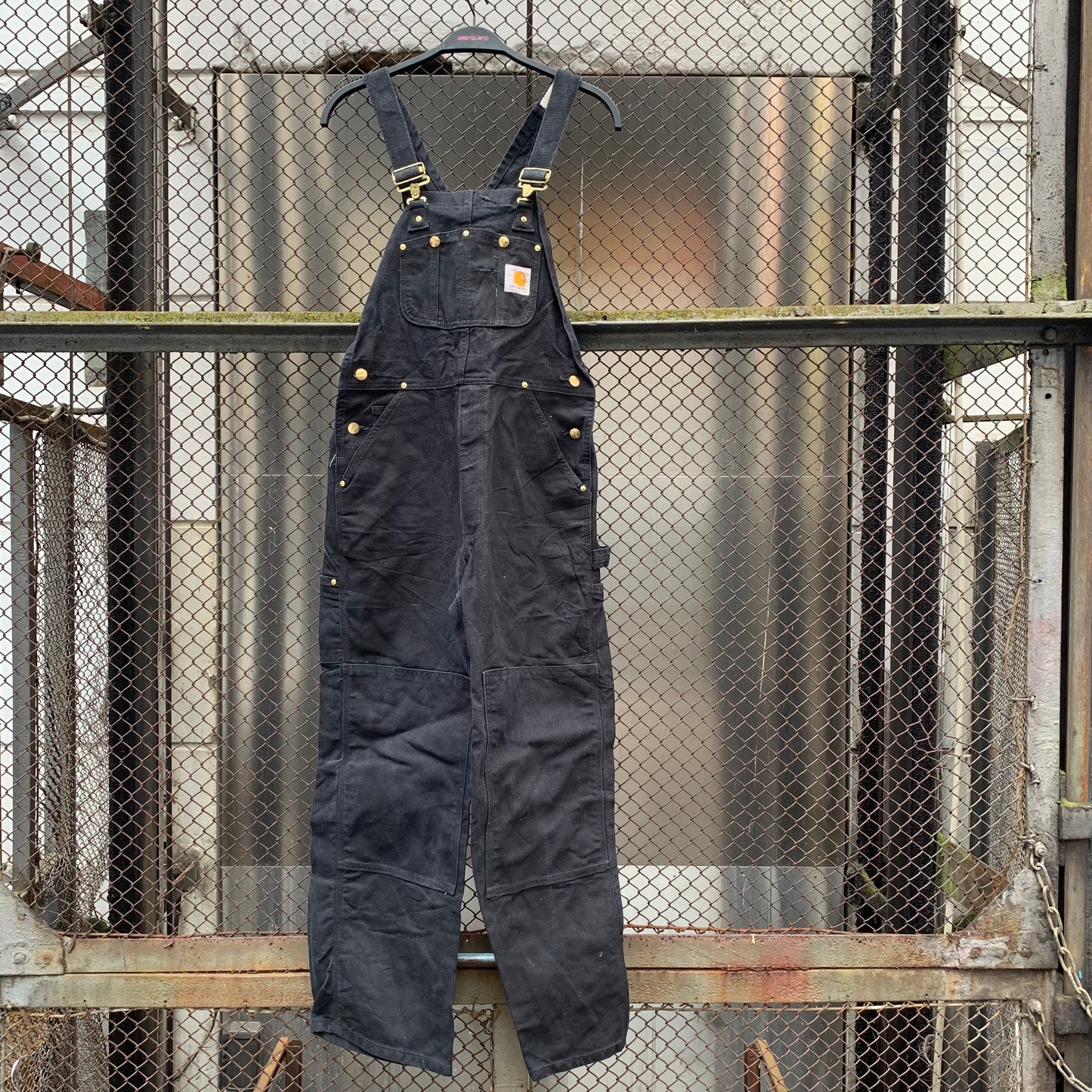 Carhartt Made in USA Black Double Knees Overall