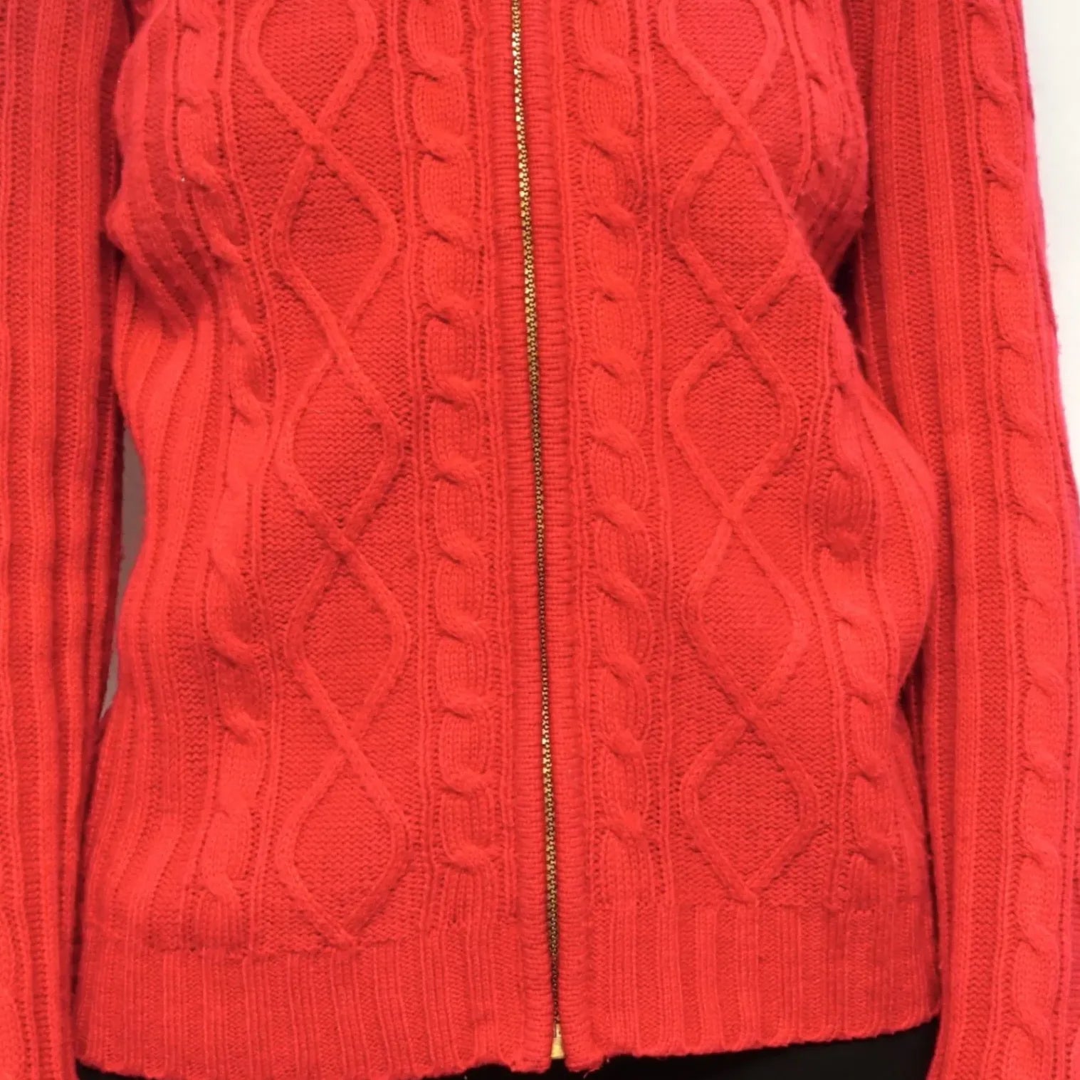 Vintage Red Fur Collar Sweater Center