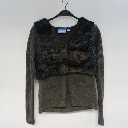 Vintage SimplyVera Vera Wang Gray FUr Cardigan