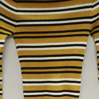 Vintage Yellow Stripes Sweater Center