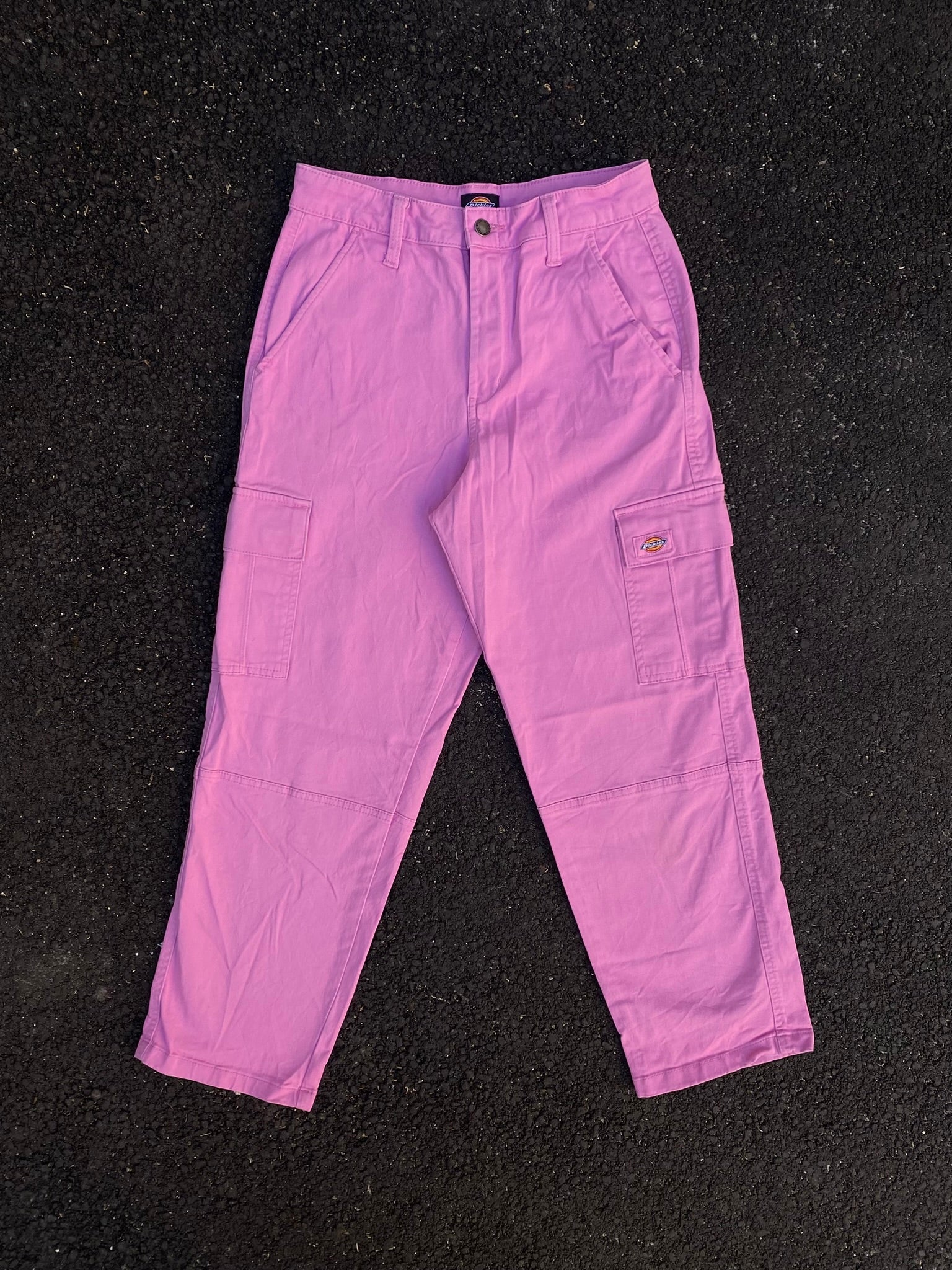Dickies Pink Cargo Pants - Low Rise Bubblegum Color
