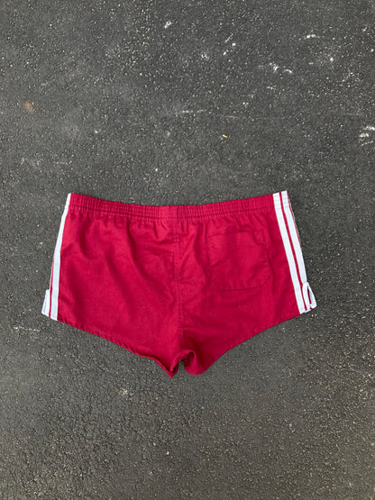 Vintage 80s Adidas Made in USA Red Trefoil Running Shorts