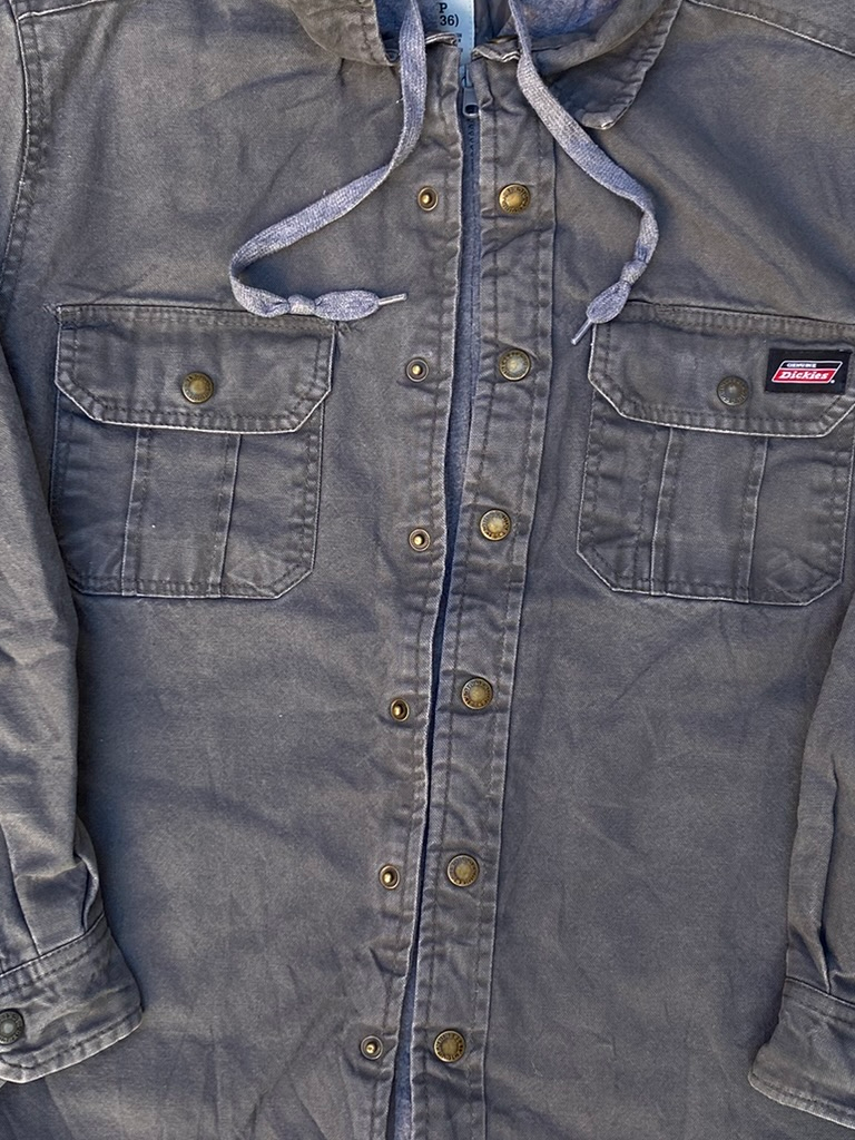 Vintage Dickies Hooded Duck Canvas Gray Work Jacket
