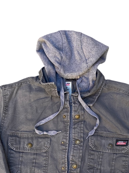 Vintage Dickies Hooded Duck Canvas Gray Work Jacket