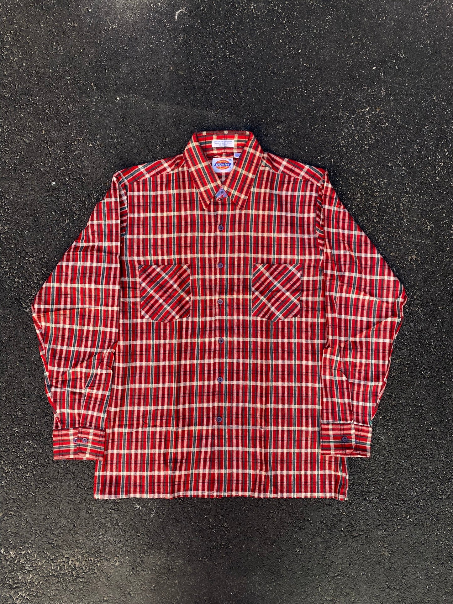 Vintage Dickies Red Plaid Flannel Shirt