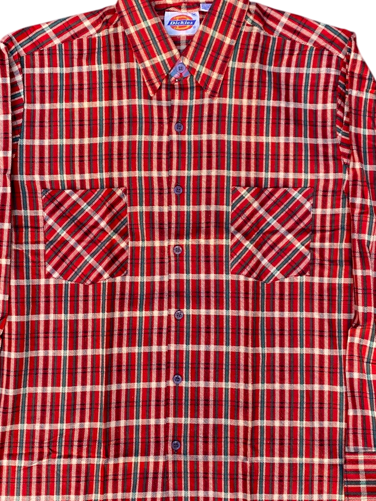 Vintage Dickies Red Plaid Flannel Shirt