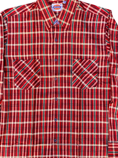 Vintage Dickies Red Plaid Flannel Shirt