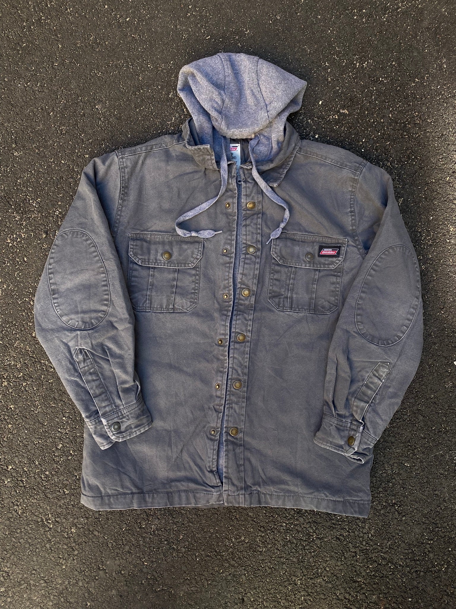 Vintage Dickies Hooded Duck Canvas Gray Work Jacket