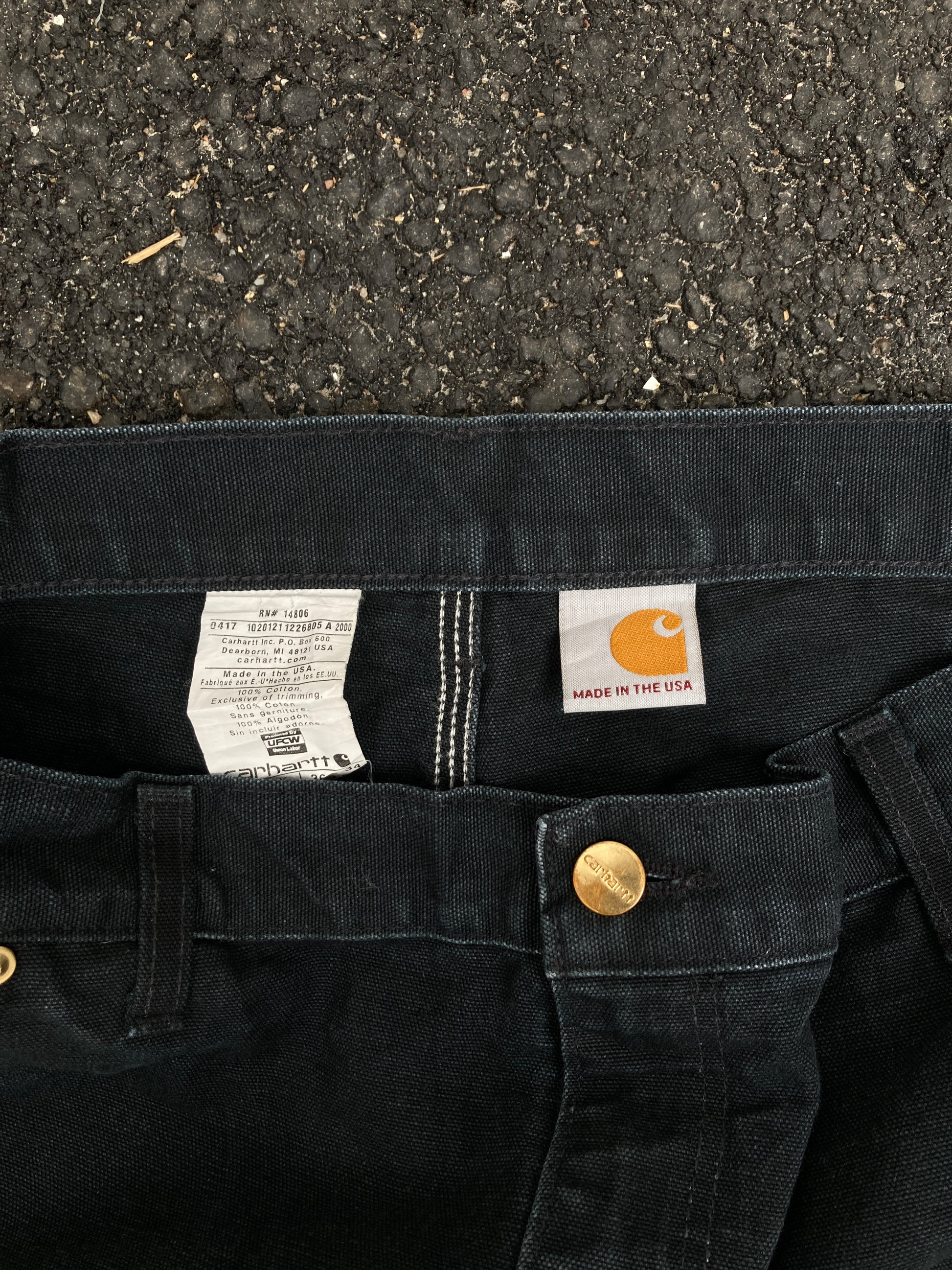 Vintage Carhartt Black Double Knee Made in USA Loose original fit Jeans