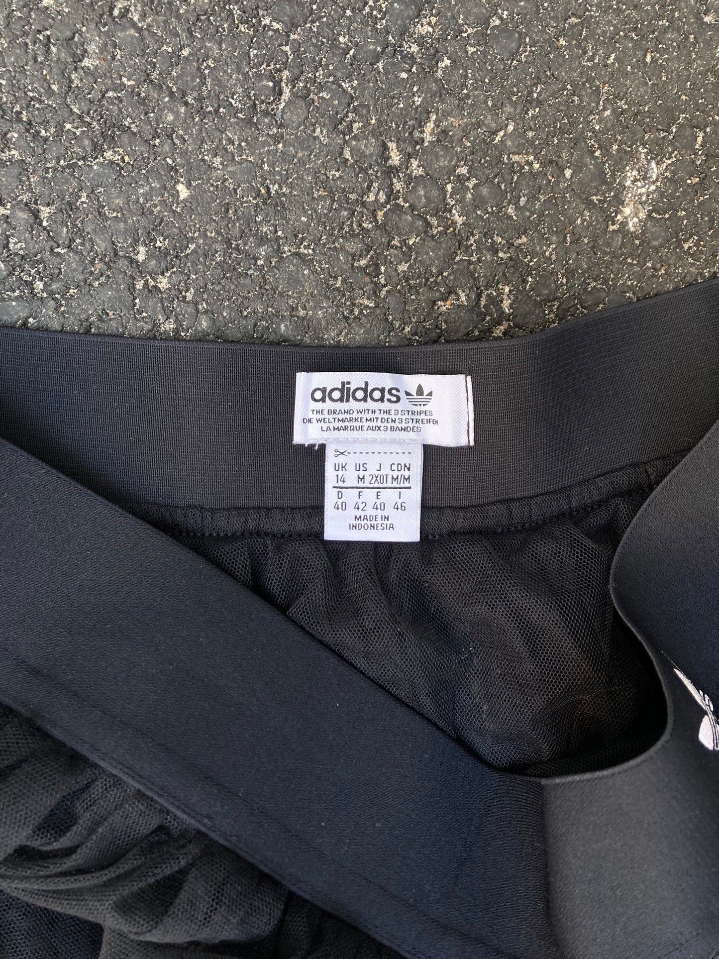 Adidas Black Tulle Mesh Skirt - Balletcore Streetwear Midi Size M