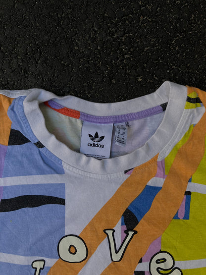 Adidas Love Unites Pride Pack Tee - Retro Abstract Graphic Shirt
