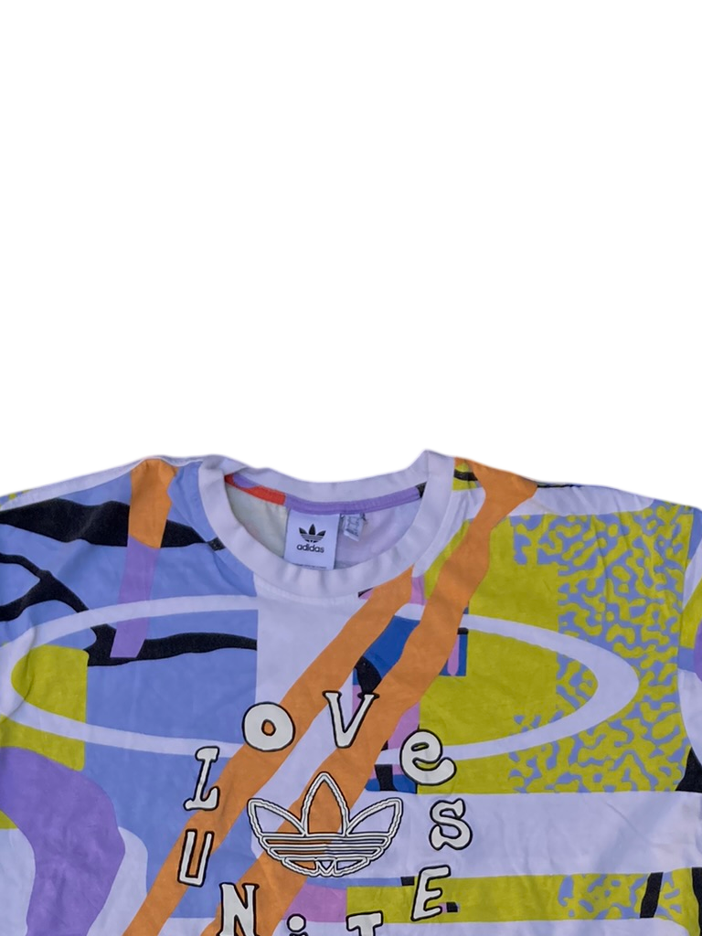 Adidas Love Unites Pride Pack Tee - Retro Abstract Graphic Shirt