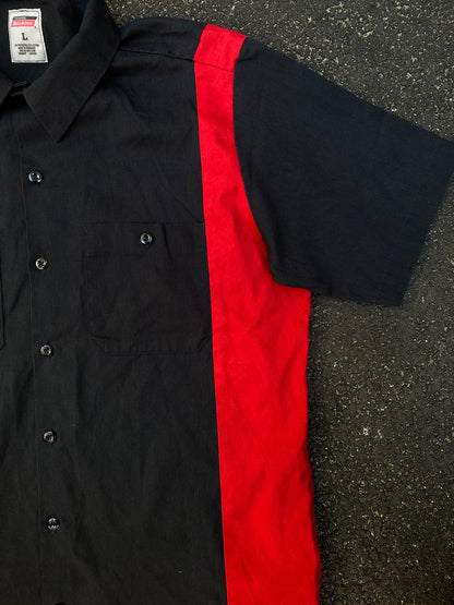 Dickies Industrial Color Block Work Shirt - Black & Red - Size L