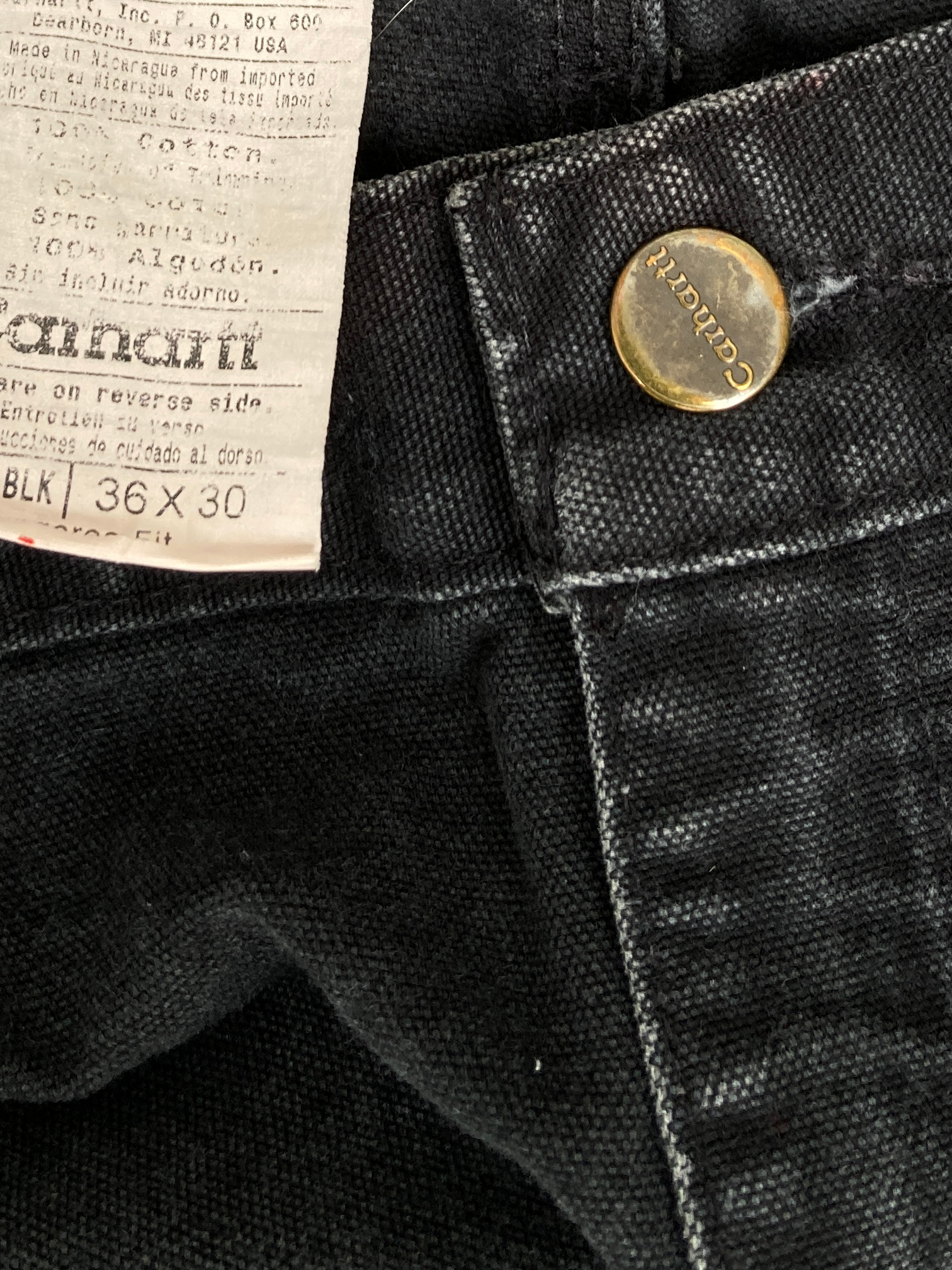 Carhartt Black Carpenter Pants Dungaree fit