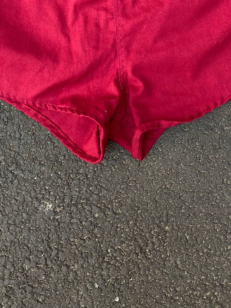 Vintage 80s Adidas Made in USA Red Trefoil Running Shorts