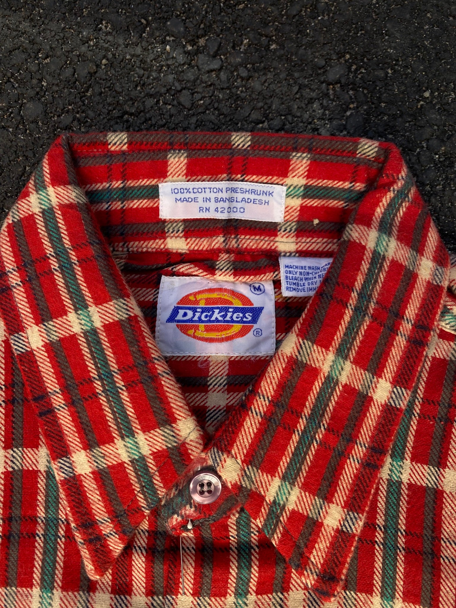 Vintage Dickies Red Plaid Flannel Shirt
