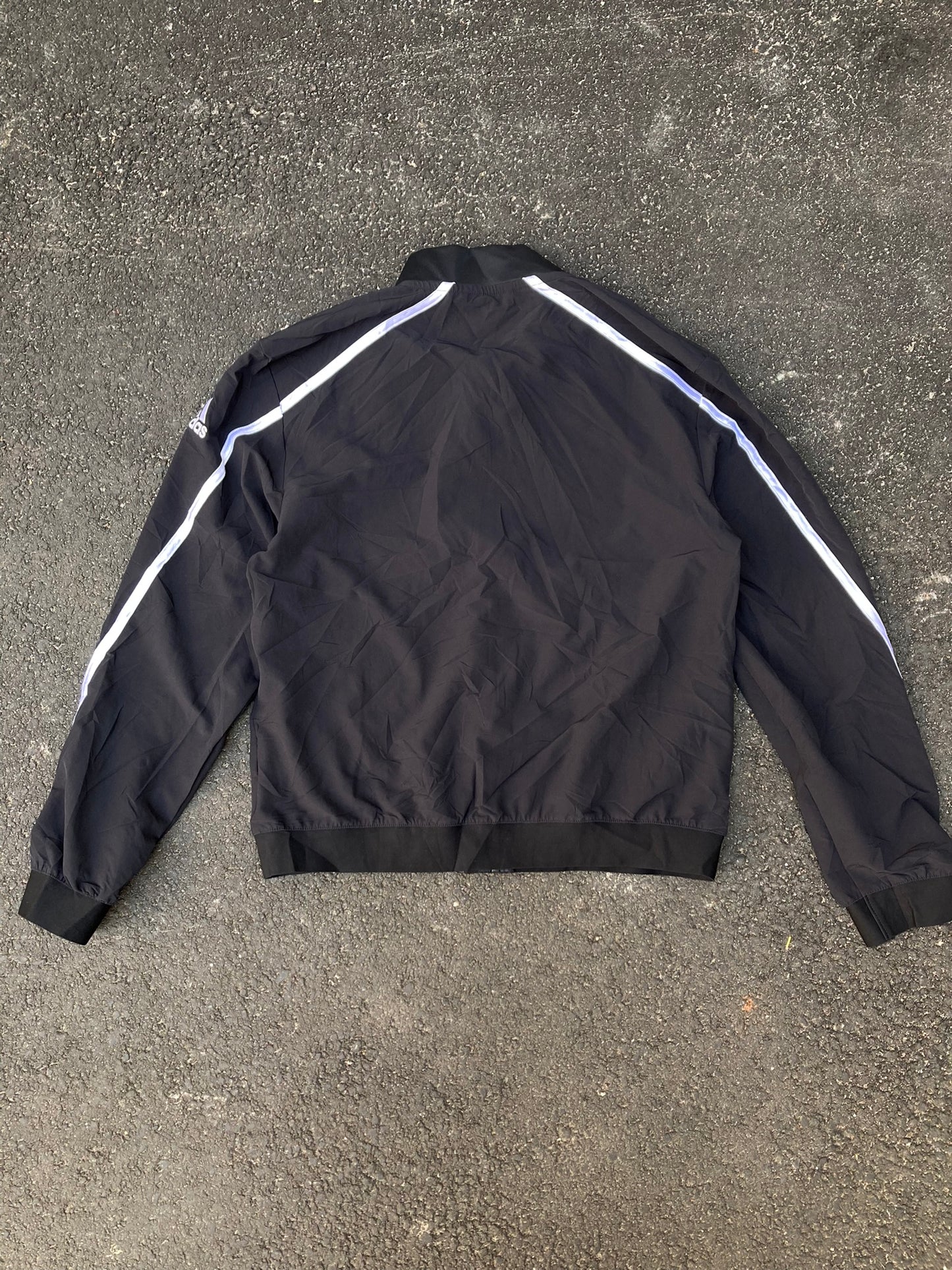 Adidas Lightweight Bomber Jacket - Black Windbreaker Tech Outerwear