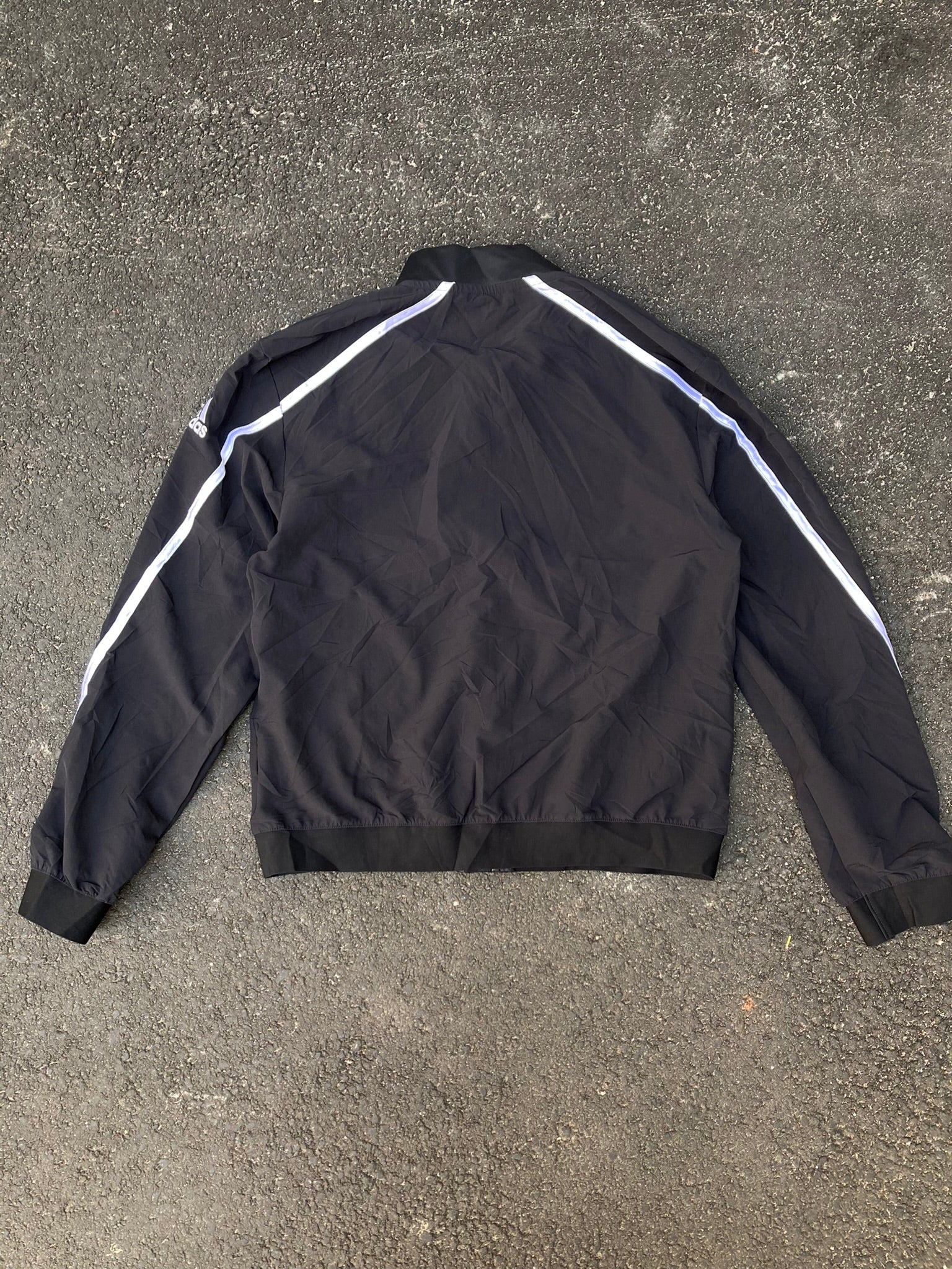 Adidas Lightweight Bomber Jacket - Black Windbreaker Tech Outerwear