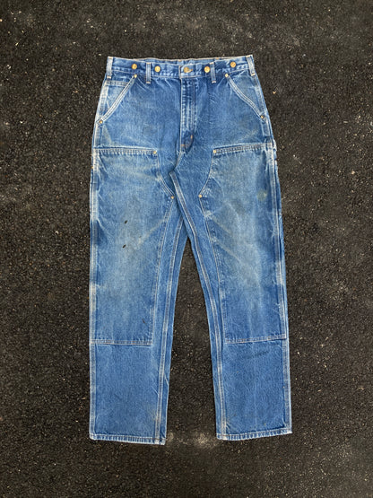 Carhartt Blue Double knee Dungaree fit