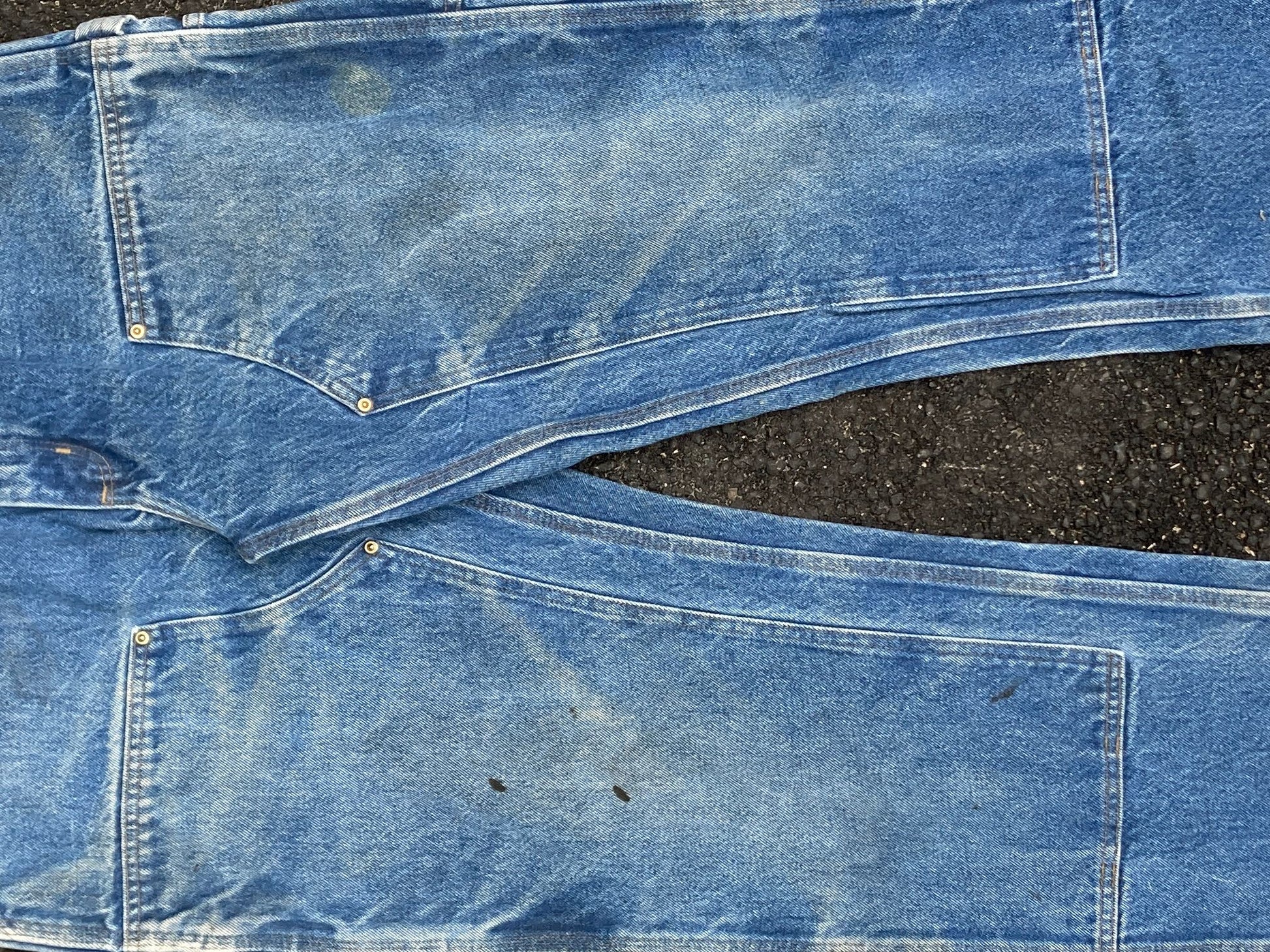 Carhartt Blue Double knee Dungaree fit