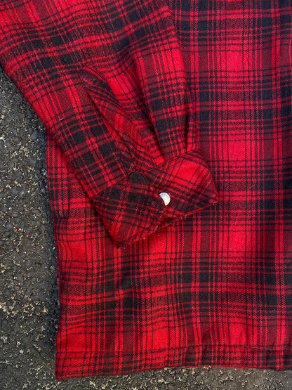 Dickies Quilted Lined Hooded Flannel Shirt Jacket - Red Plaid