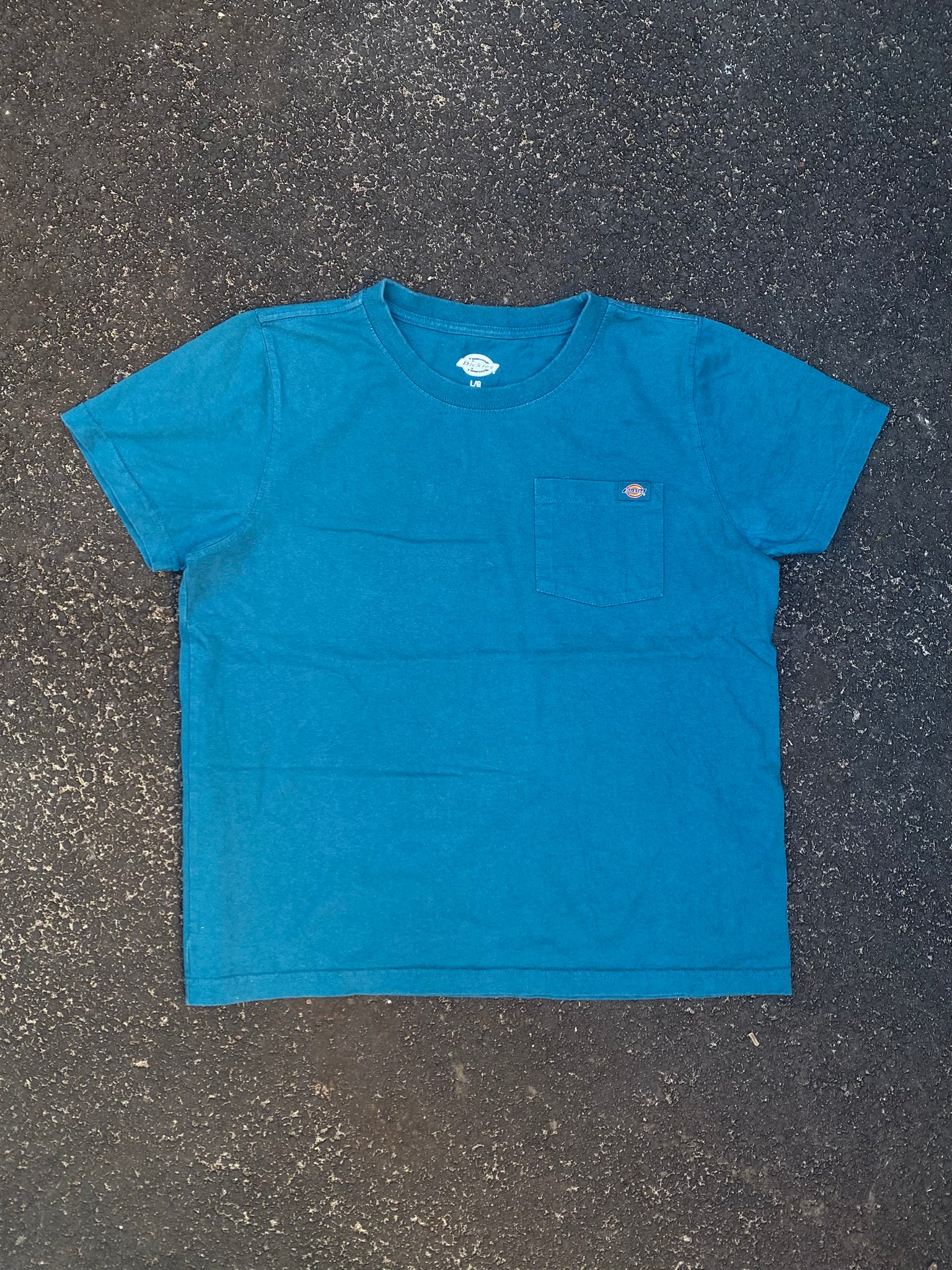 Dickies Teal Blue Pocket Tee - XL - Heavyweight Cotton Boxy Fit
