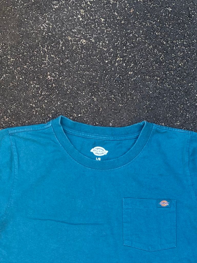 Dickies Teal Blue Pocket Tee - XL - Heavyweight Cotton Boxy Fit