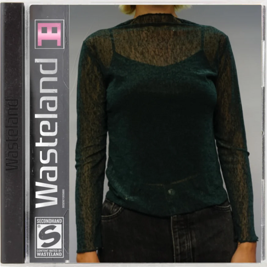 Vintage Dark Green Mesh Top